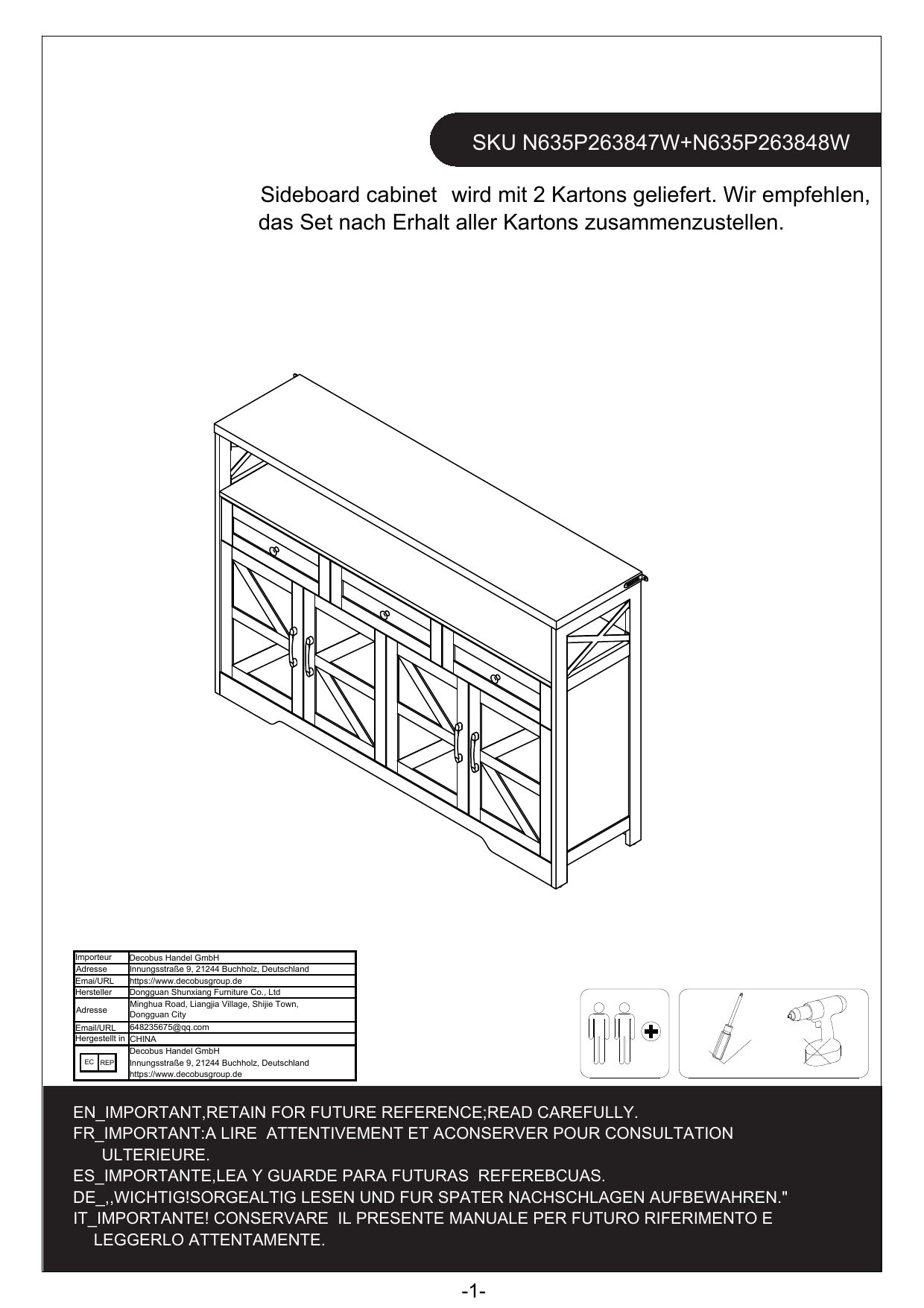 Aparadores Branco/ Madeira