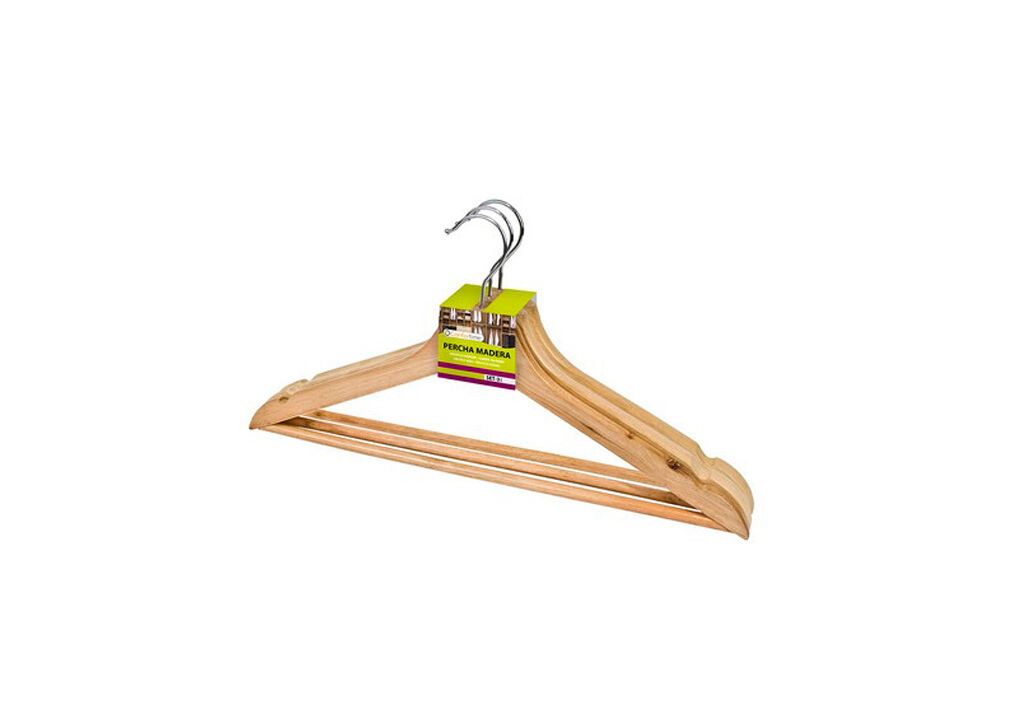 Set 3 cabides MADERA natural 44cm