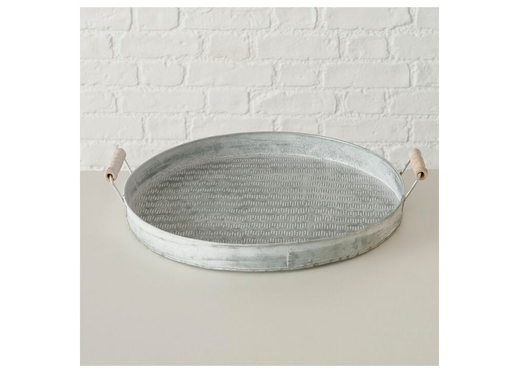 Bandeja de metal cinzenta SILVIA