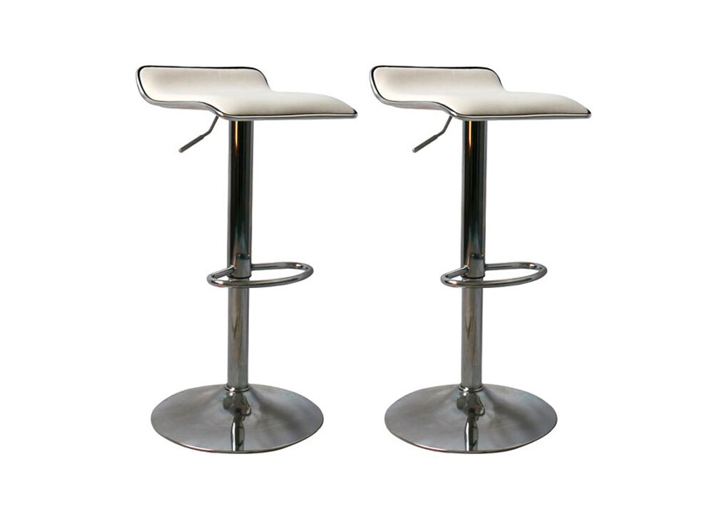 Conjunto de 2 bancos ajustáveis KENY branco