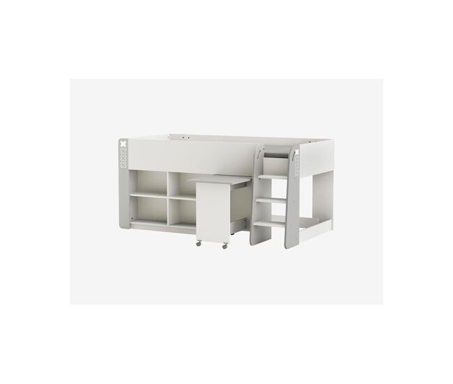 Cama compacta 90x200cm game blanche e gris