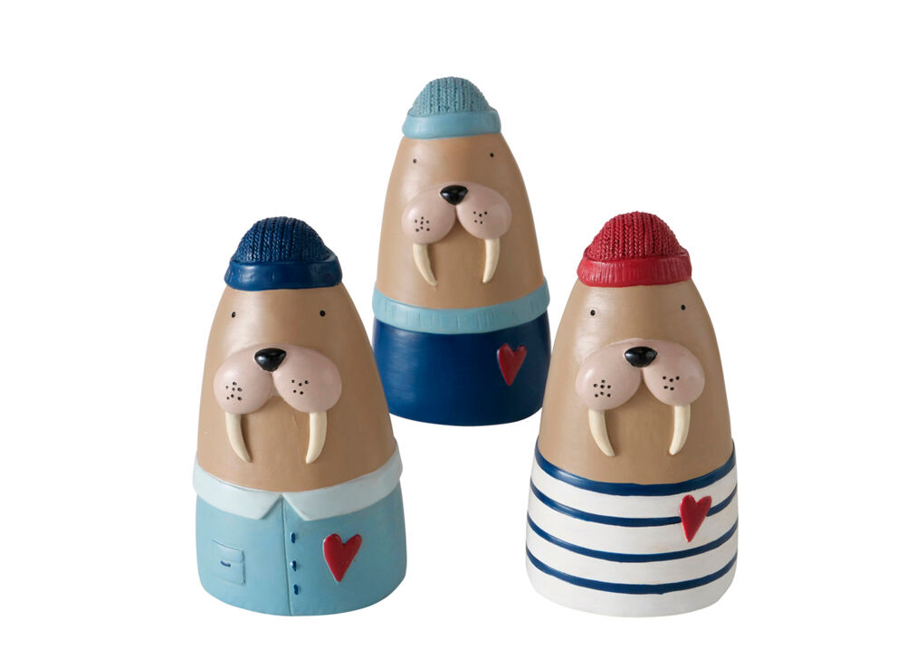 Figura decorativa morsa BERTA sortida em resina