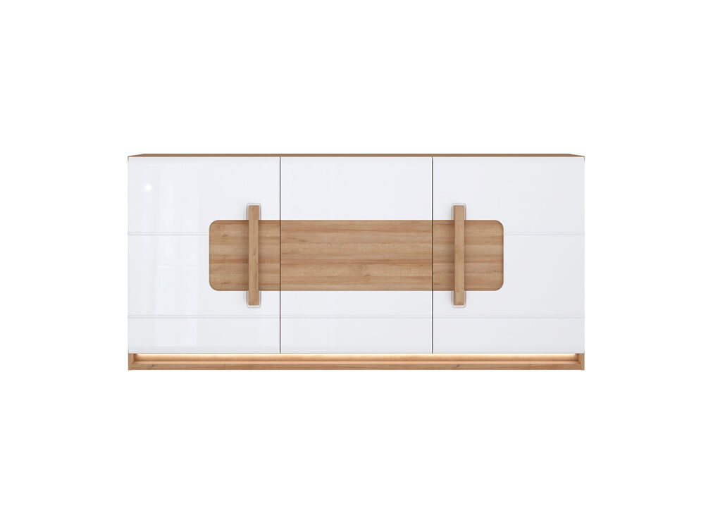 Aparador MONTREAL 1 gaveta 3 portas Branco Brillo