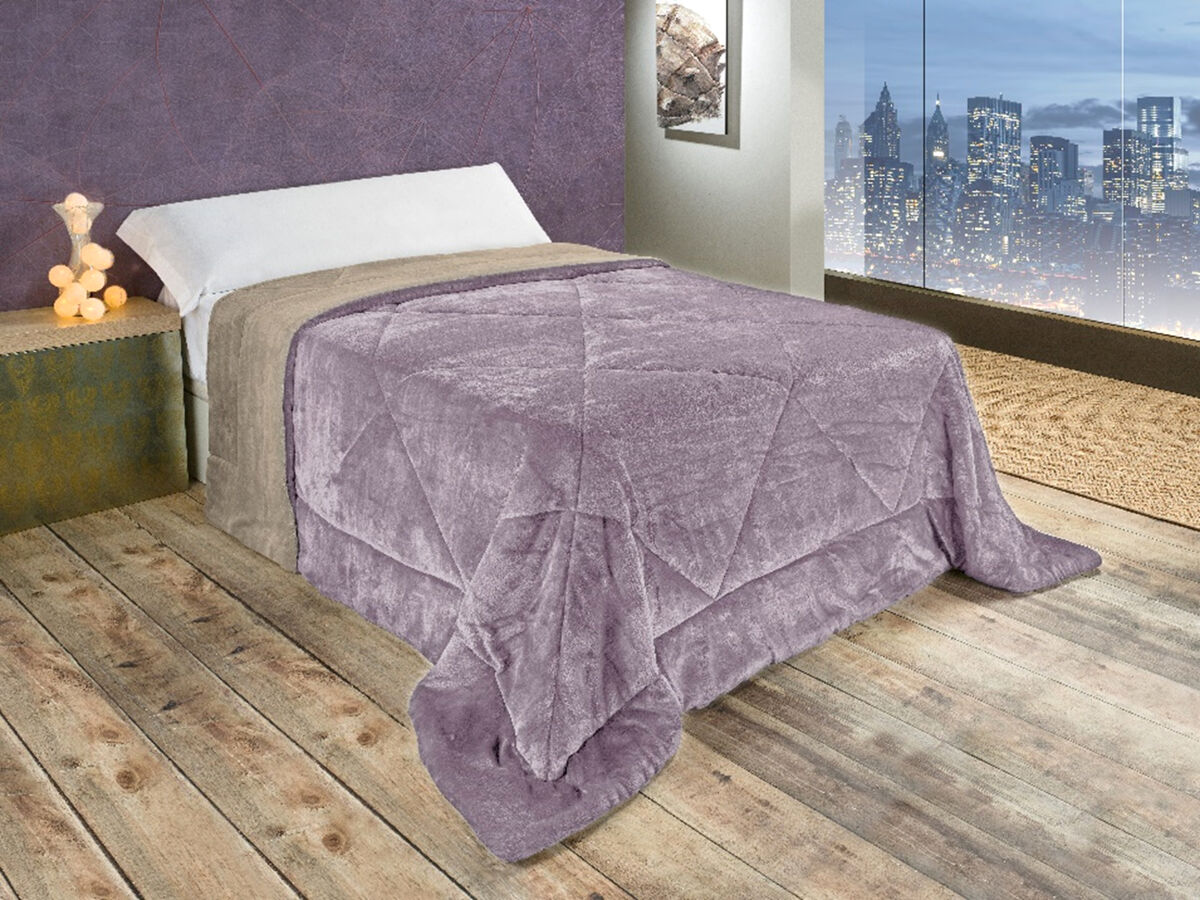 Edredão SUPERSOFT 90cm rosa e natural