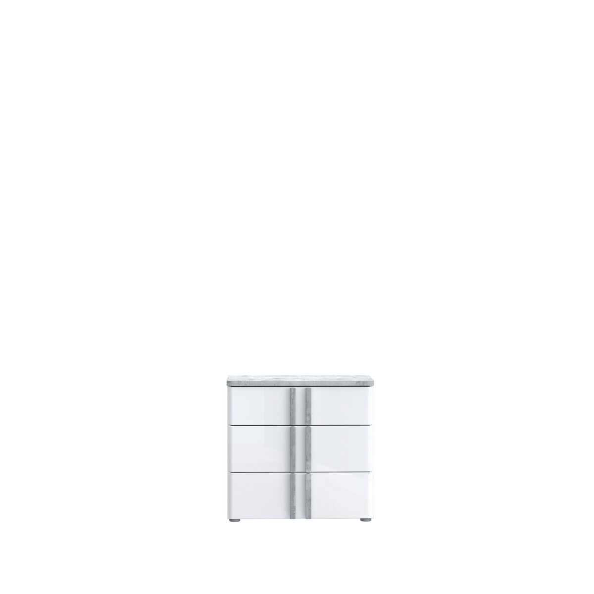 Mesa de cabeceira 3 gavetas branco mate BUGANVILLA