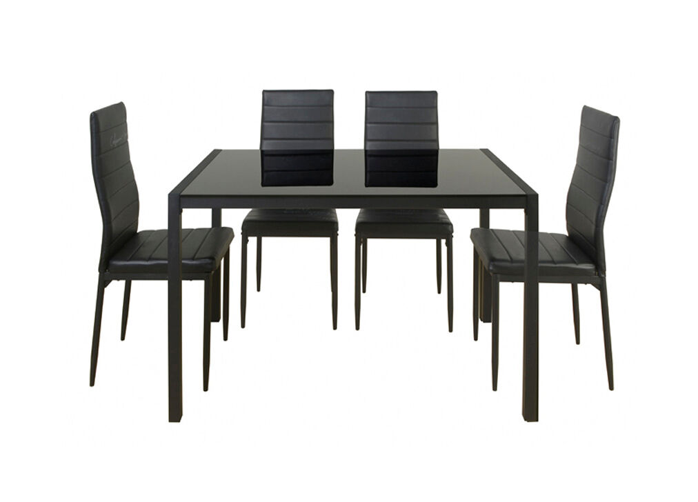 Conjunto de mesa com 4 cadeiras JET preto
