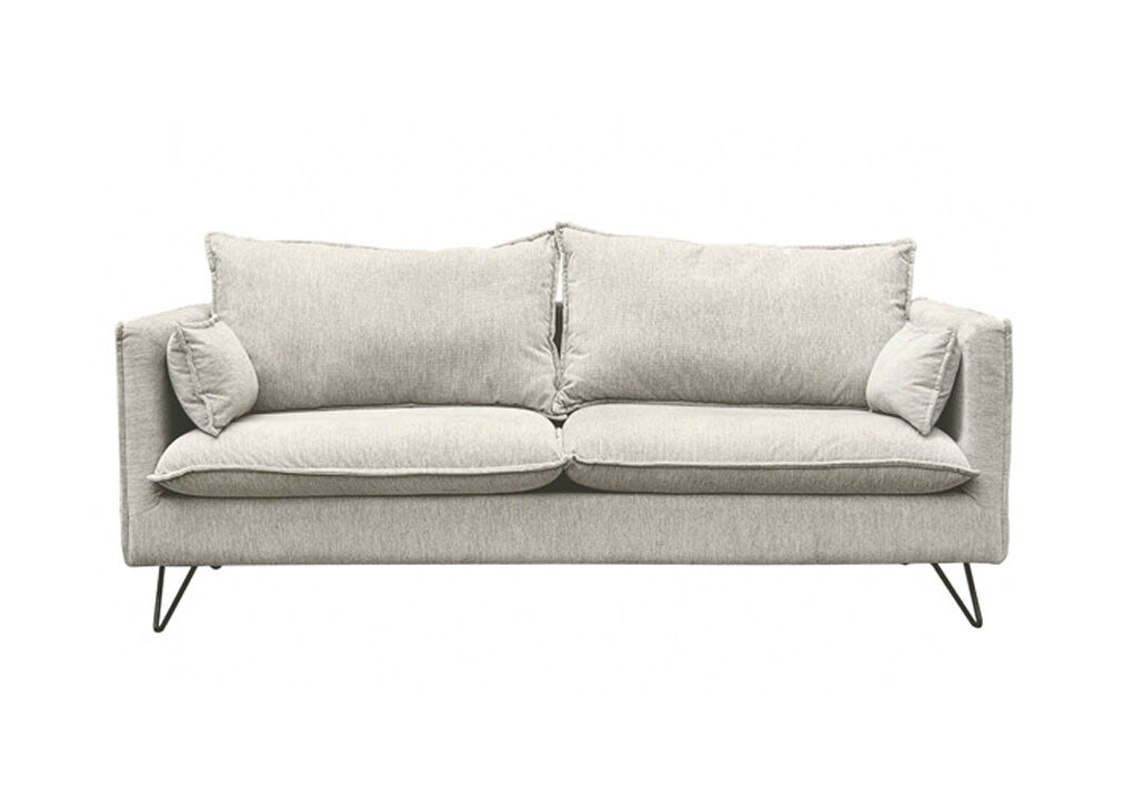 Sofá 3 lugares fixo CHRONOS cor cinza claro