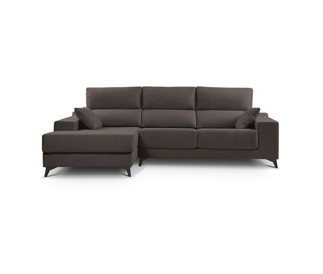 Chaise longue 4 lugares noelia xl cor chocolate esquerda