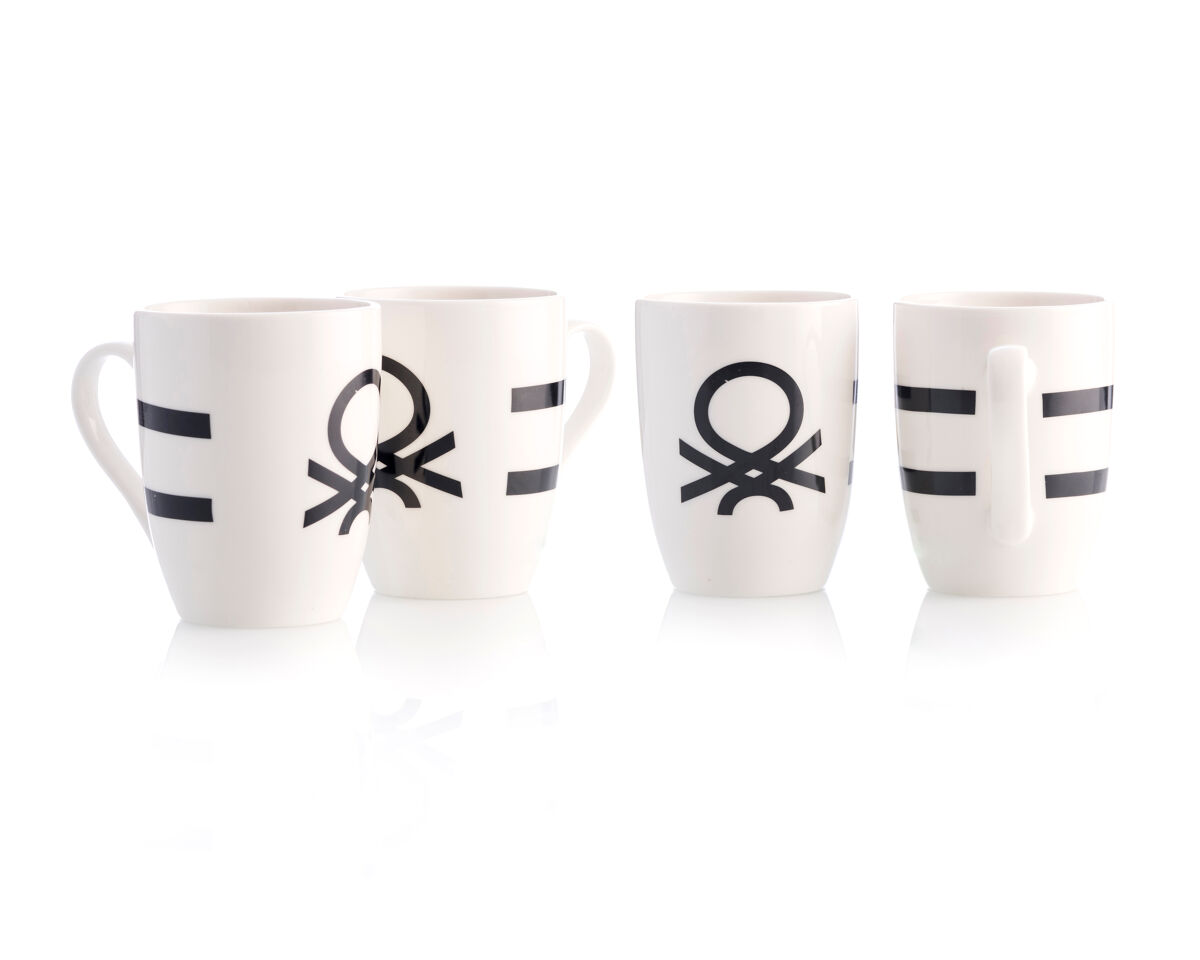 Set mugs BLACK&WHITE 4 peças marca BENETTON