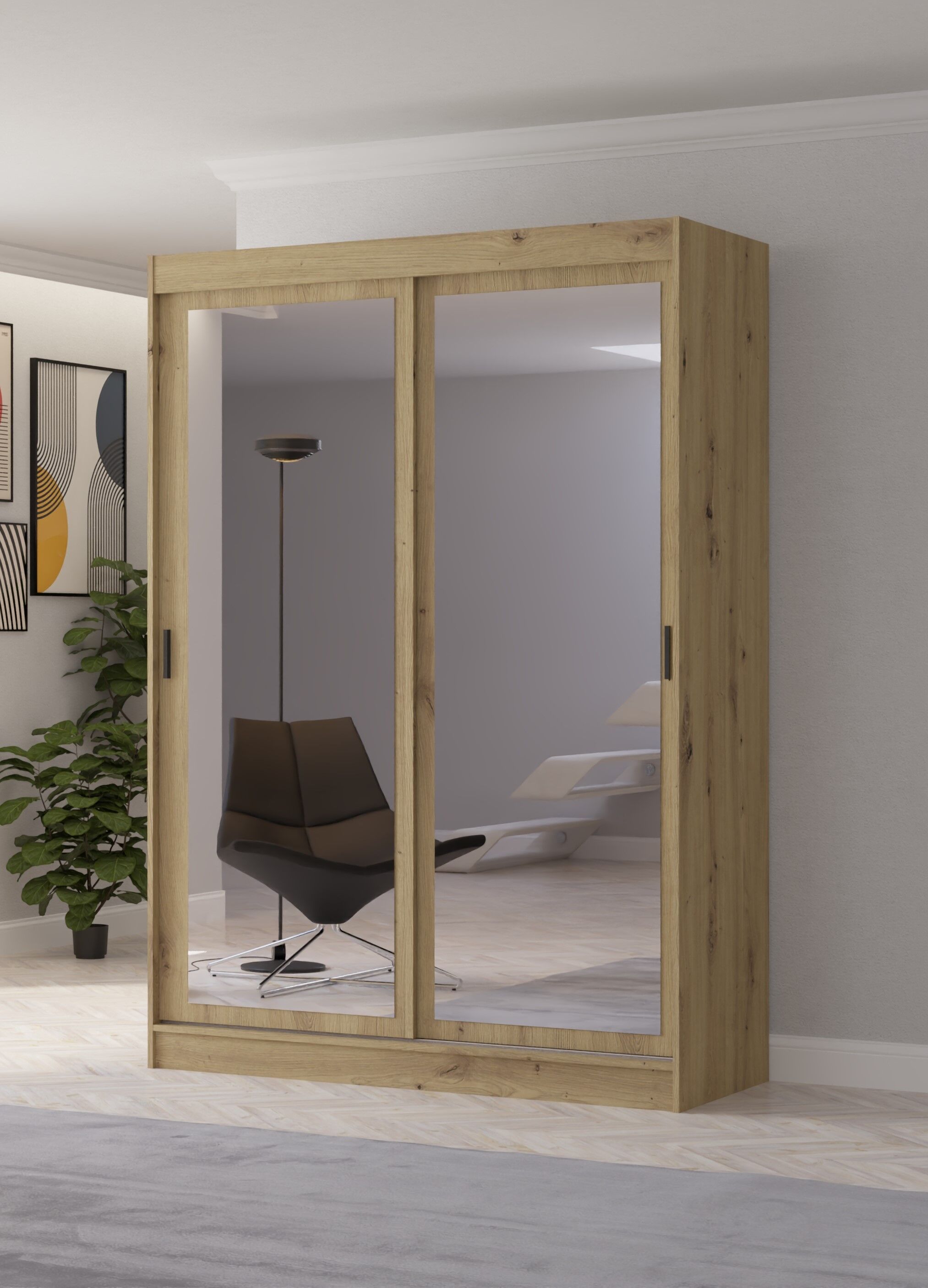 Roupeiro TOUCH II 150x215cm 2 portas de correr e espelho