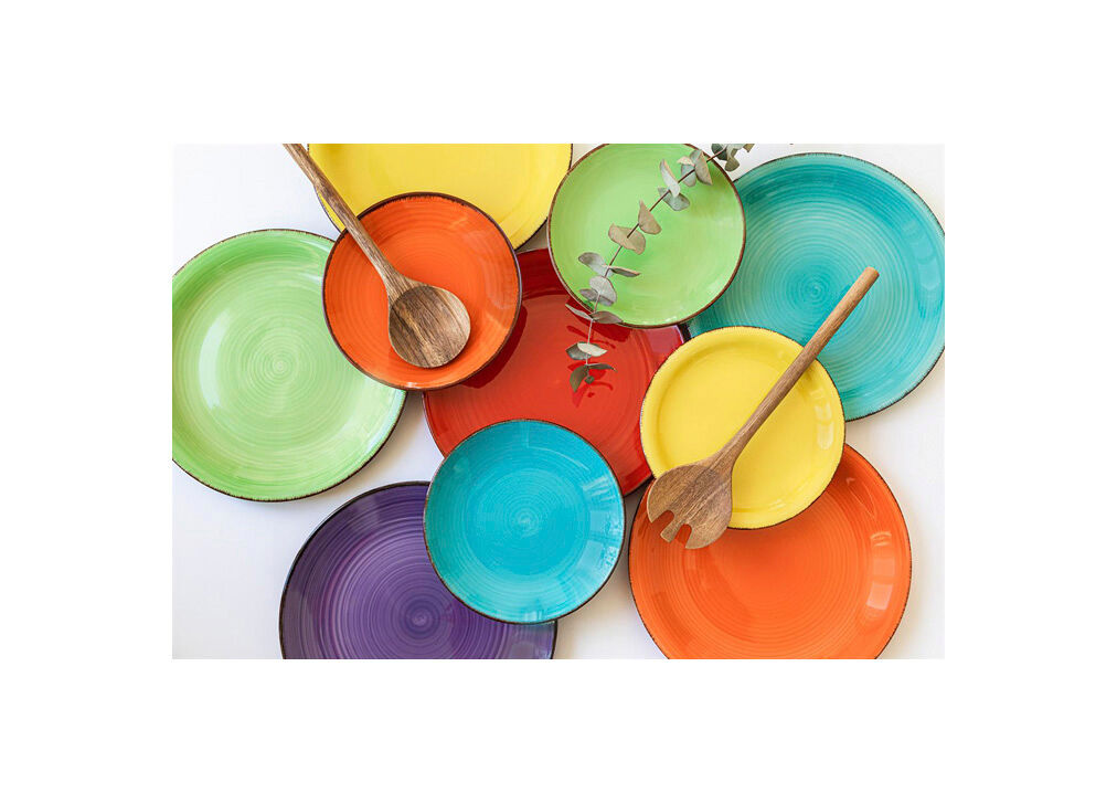 Conjunto de Loiça COLORS 18 peças grés multicolorido