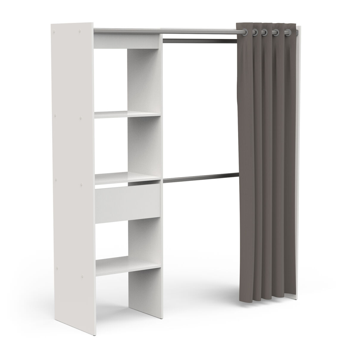 Roupeiro com closet extensível CHICAGO 50x191cm com 3 prateleiras