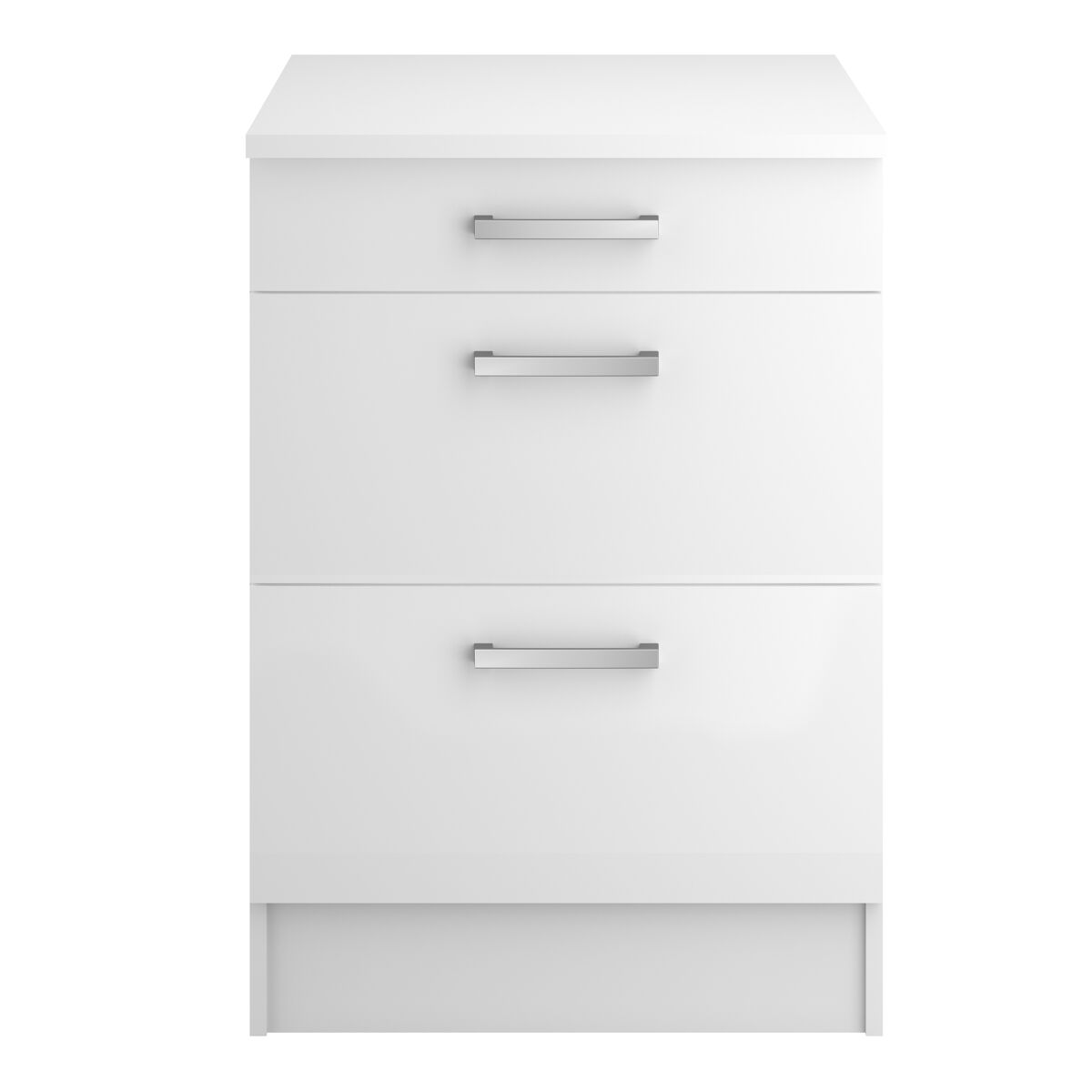 Módulo baixo UNO de 60cm 3 gavetas branco mate