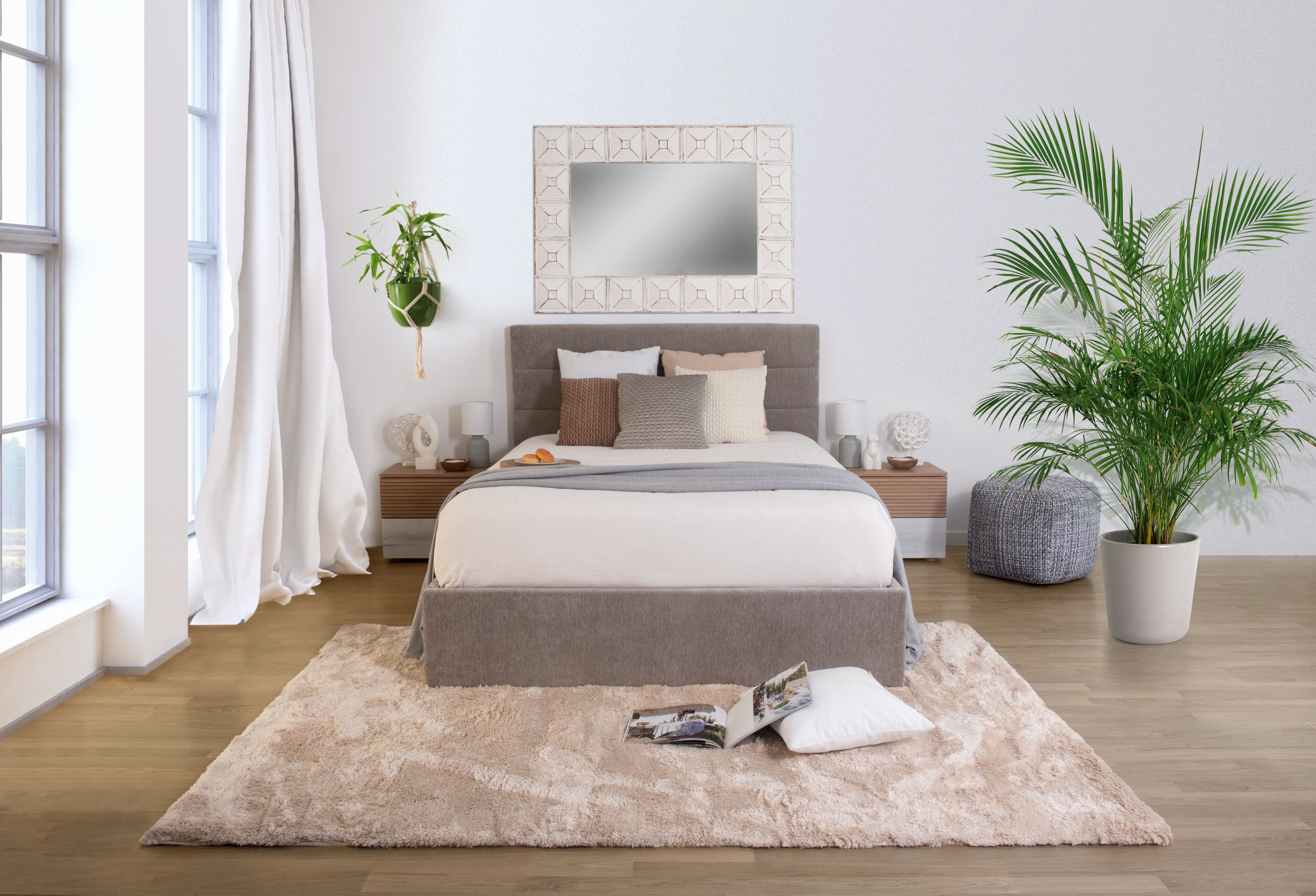 Cama abatível LUA II cinza 140x190cm