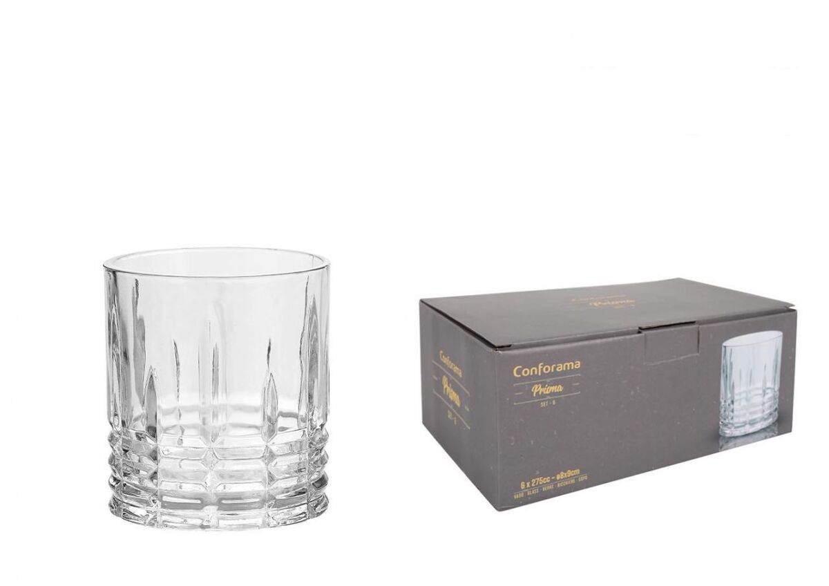 Conjunto 6 copos Whisky modelo PRISMA 