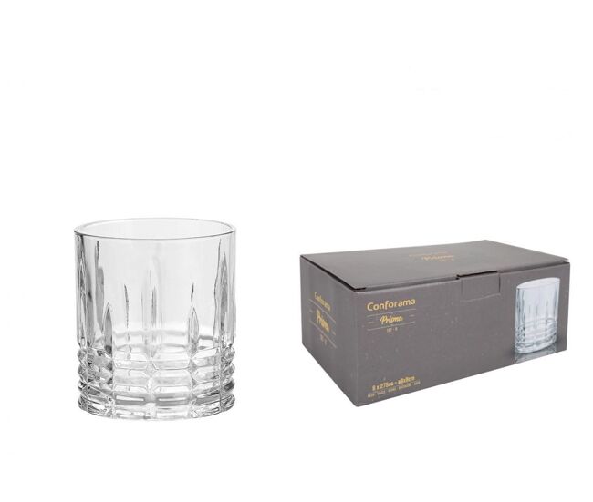 Conjunto 6 copos whisky modelo prisma - conforama