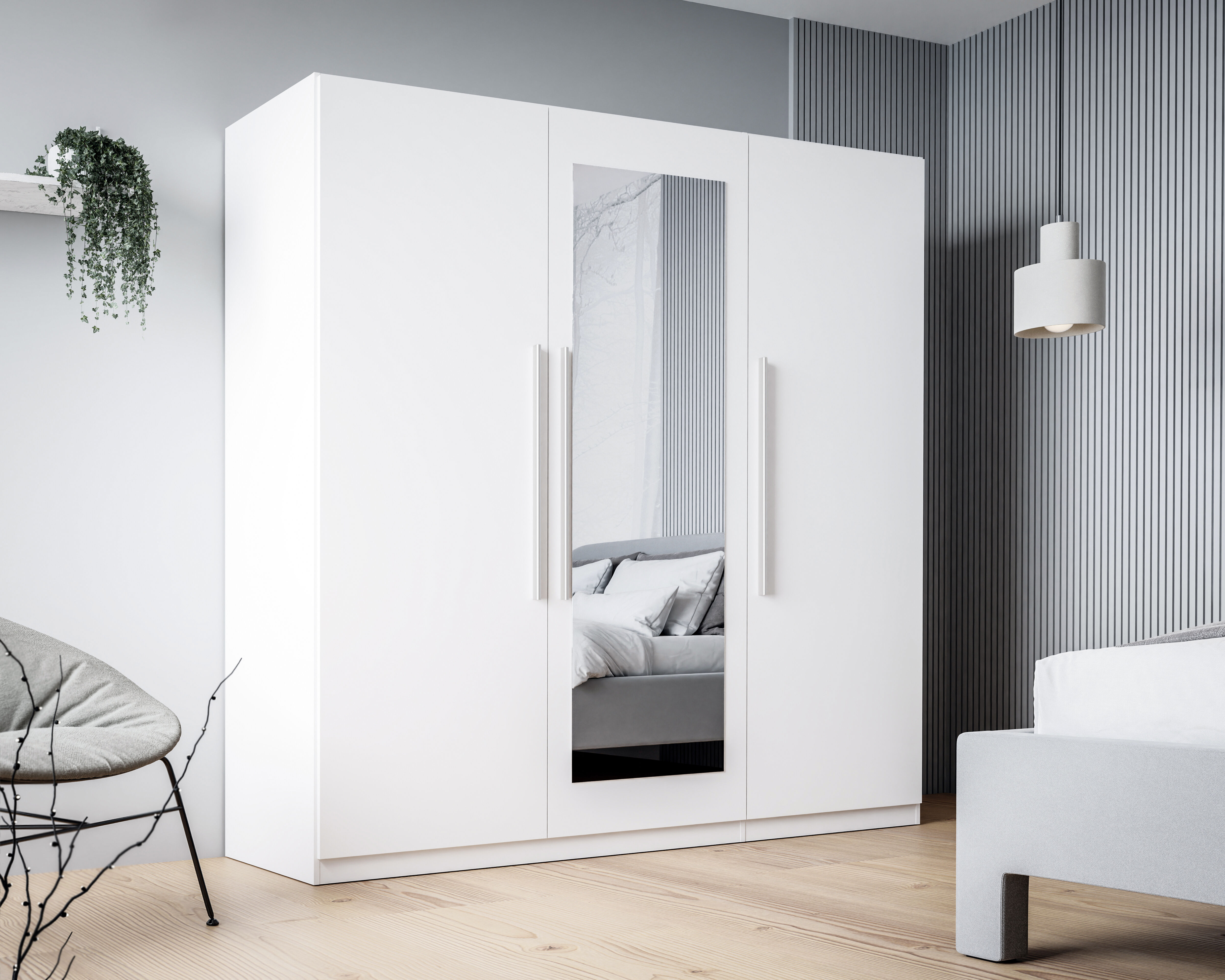 Roupeiro HELEN portas batentes com espelho