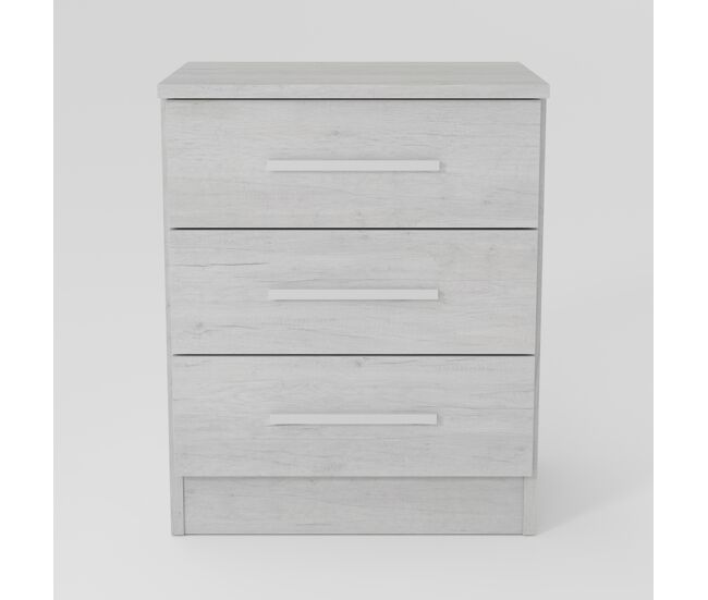 Mesa de cabeceira dream 3 gavetas 56x45x36cm cor artic