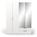 Roupeiro GHOST portas batentes com espelho e 2 gavetas Roupeiro GHOST portas batentes com espelho e 2 gavetas Branco