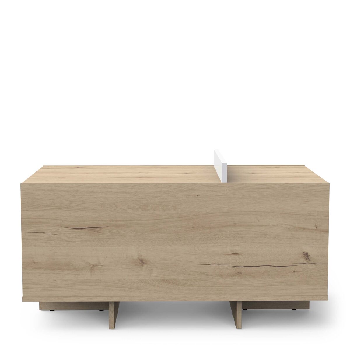 Mesa de centro fixa em carvalho e branco CLAP