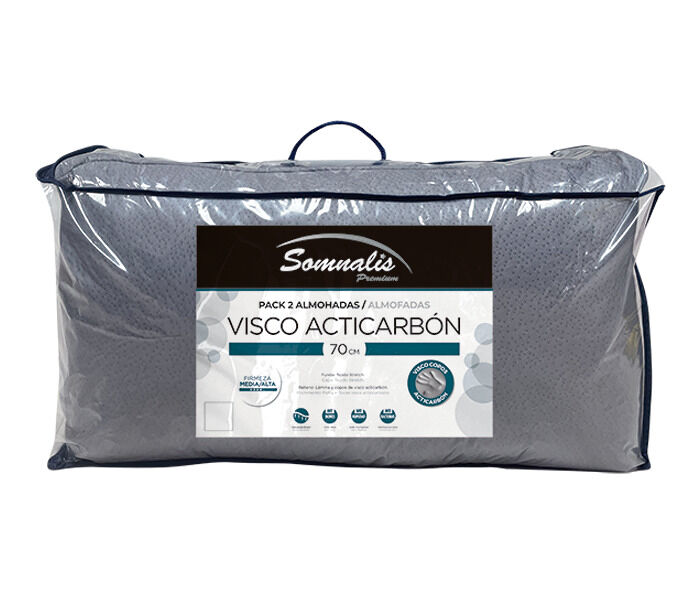 Pack de 2 almofadas VISCO ACTI CARBON 60cm