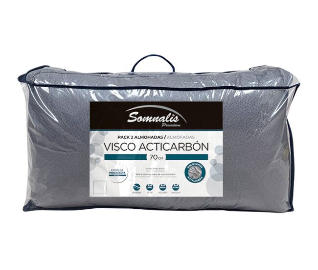 Pack de 2 almofadas visco acti carbon 60cm