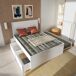 Cama nido branca ALPHA 140x190cm 2 gavetas 1 gaveta Cama nido branca ALPHA 140x190cm 2 gavetas 1 gaveta Branco
