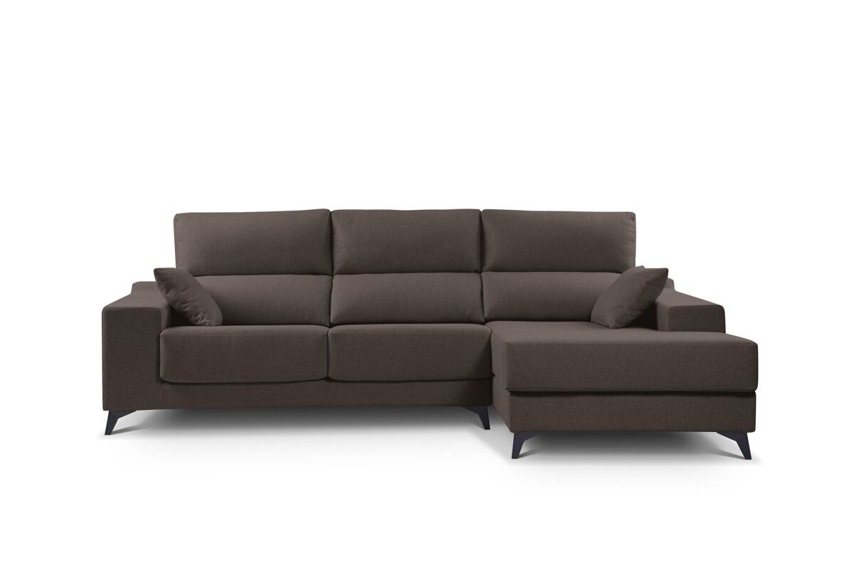 Chaise longue xl com arca noelia dereita 4 lugares chocolate