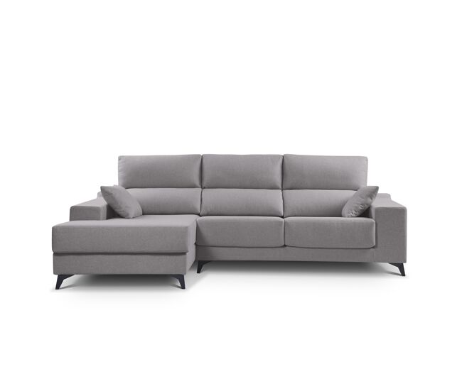 Chaise longue m com arca noelia esquerda 4 lugares gris claro