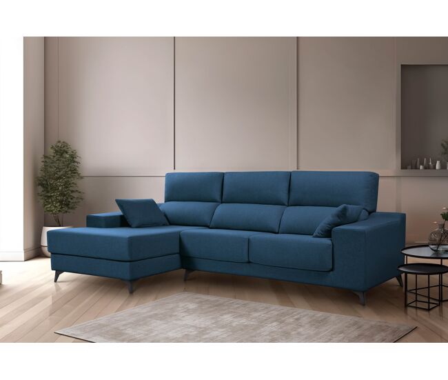 Chaise longue m com arca noelia esquerda 4 lugares bleu marinho