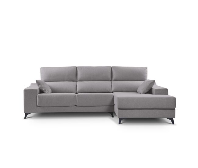 Chaise longue s com arca noelia dereita 3 lugares gris claro