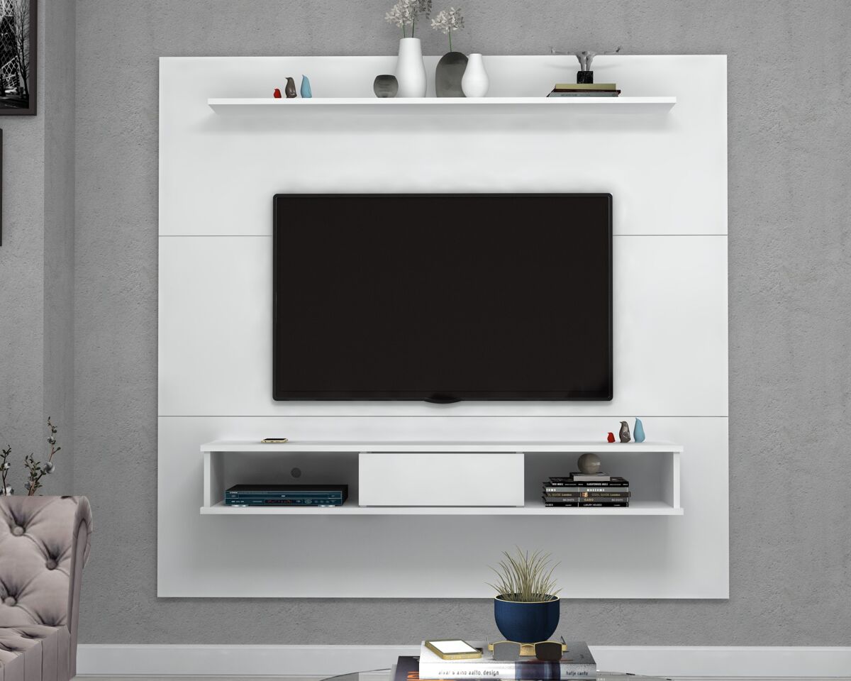 Painel compacto de TV 178cm SLIN branco