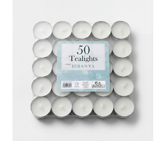 Vela tealight branca 50 peças marca econya
