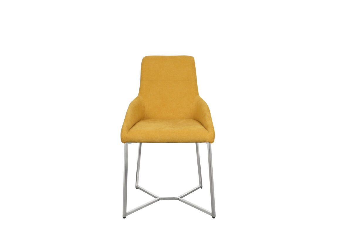Conjunto de 2 cadeiras de jantar VIVIAN cor amarelo