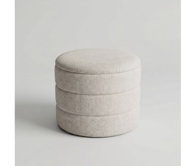 Puff redondo evan 45x36cm cor bege