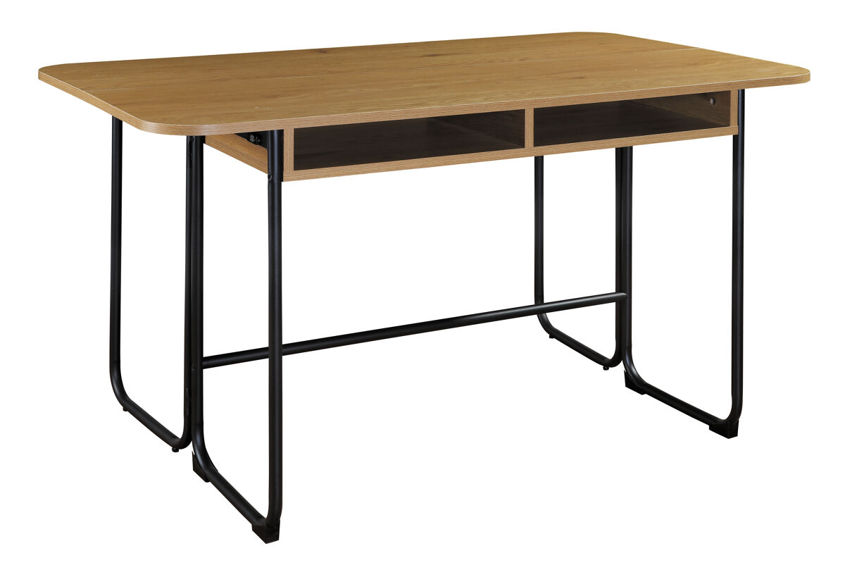 Secretária de escritório MOLY em preto e carvalho