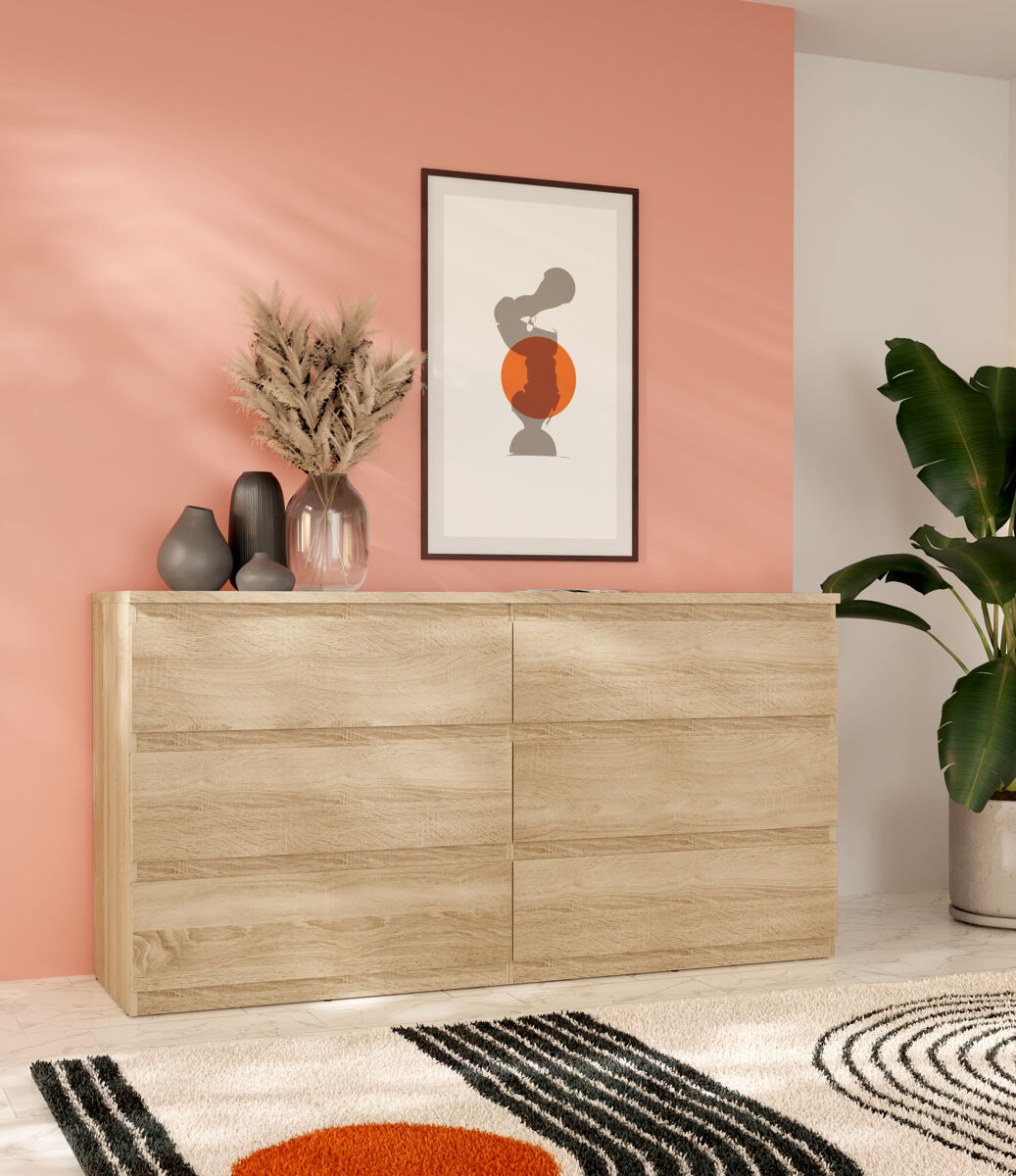 Cômoda 6 gavetas NEVADA II Carvalho