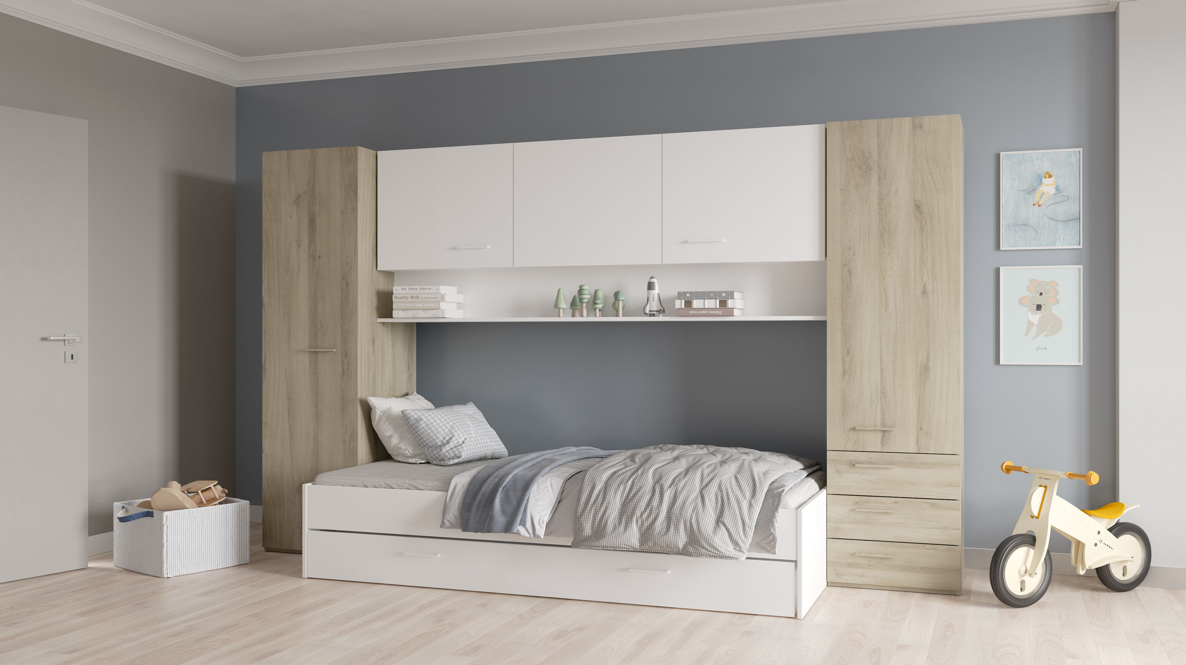 Ponte cama de rodízio BROOKLYN 90x200cm