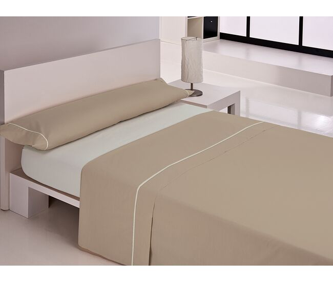 Jogo de lençóis silk cama 180cm cor taupe e linho