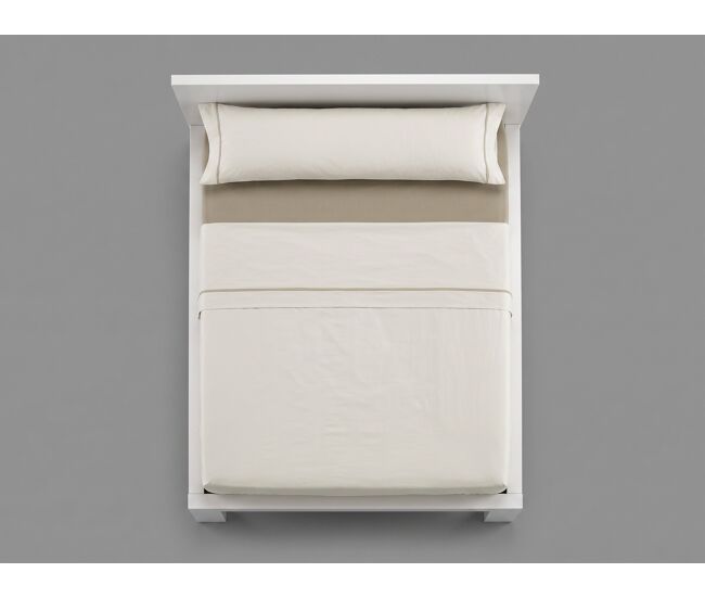 Jogo de lençóis silk cama 90cm cor linho e taupe
