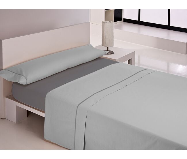 Jogo de lençóis silk cama 150cm cor cinza e antracite
