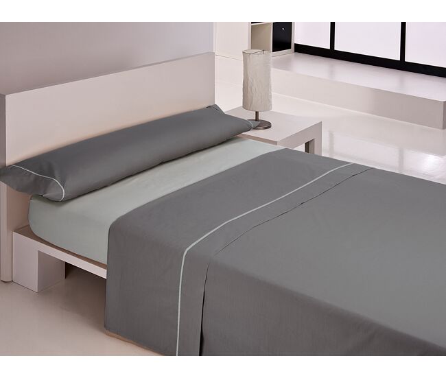 Jogo de lençóis silk cama 180cm cor antracite e cinza