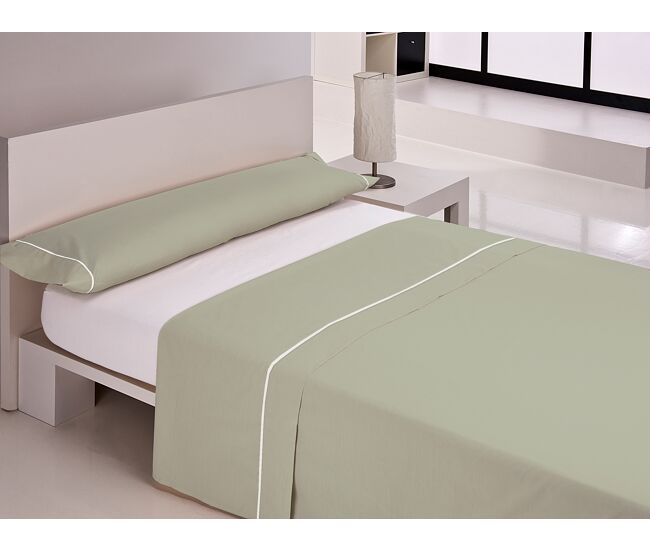 Jogo de lençóis silk cama 180cm cor verde e branca