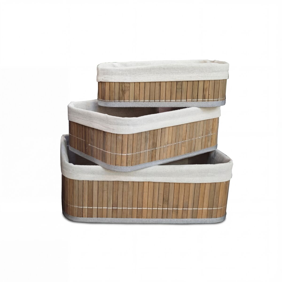 Conjunto de 3 cestos MAR em bambu 33x23x12cm