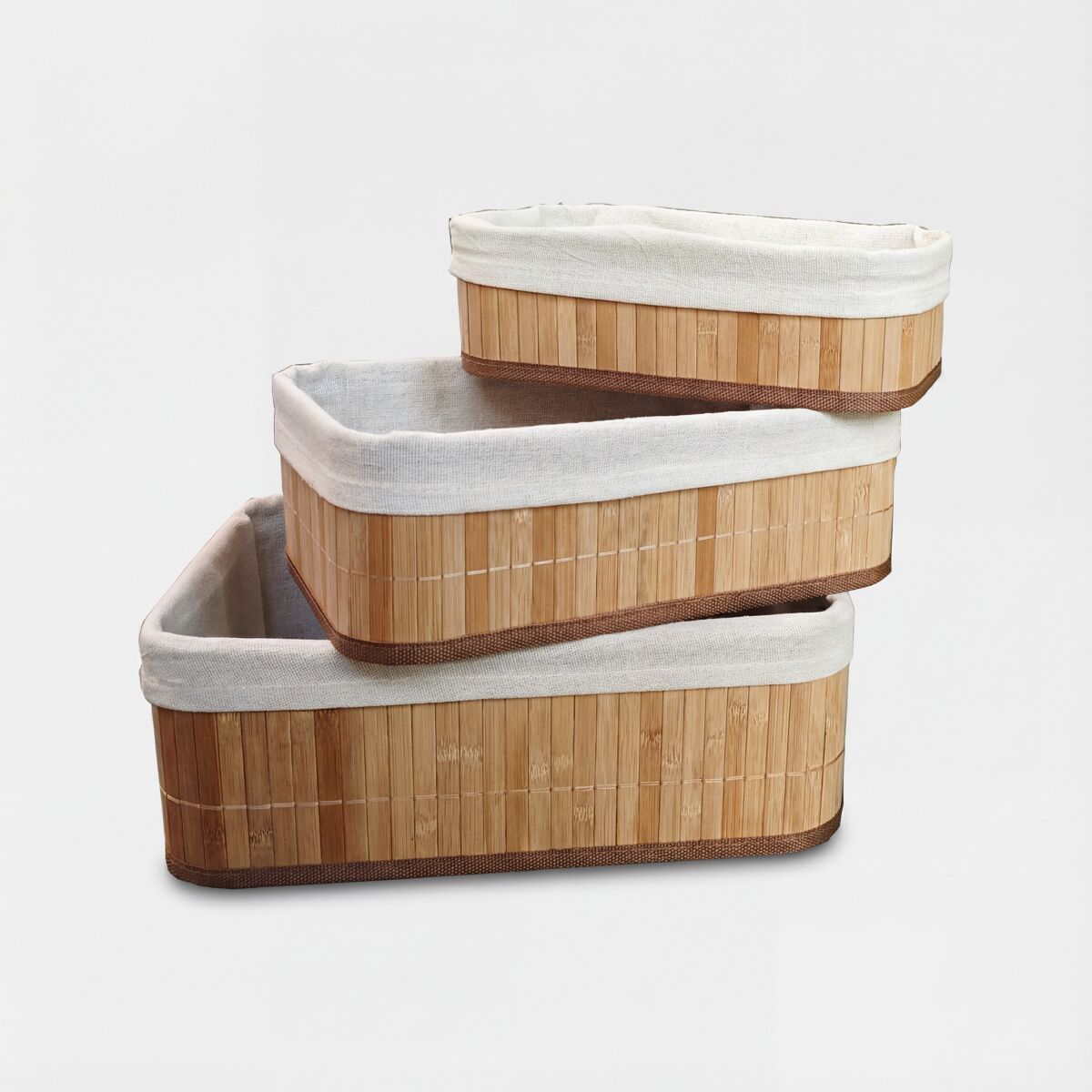 Conjunto de 3 cestos MAR em bambu 33x23x12cm