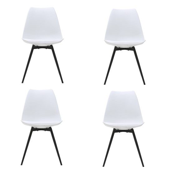 Conjunto de 4 cadeiras de cozinha maeva brancas