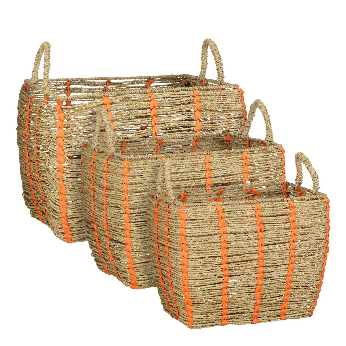 Cesto INDY seagrass laranja marca CONFORAMA