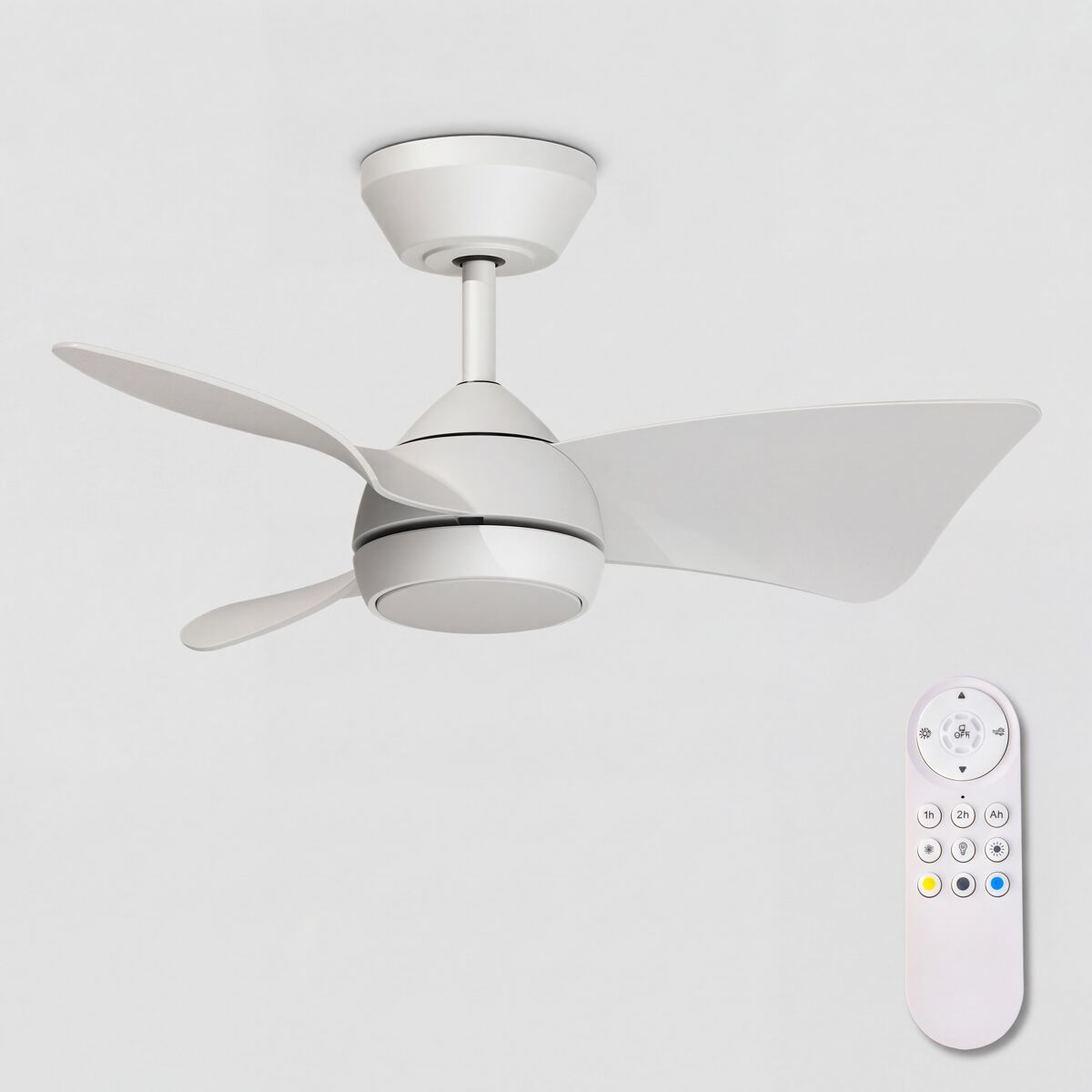 Ventoinha de teto ASHER com pás LED motor DC