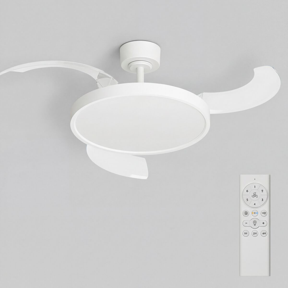 Ventoinha de teto JULIA M retrátil LED com motor DC