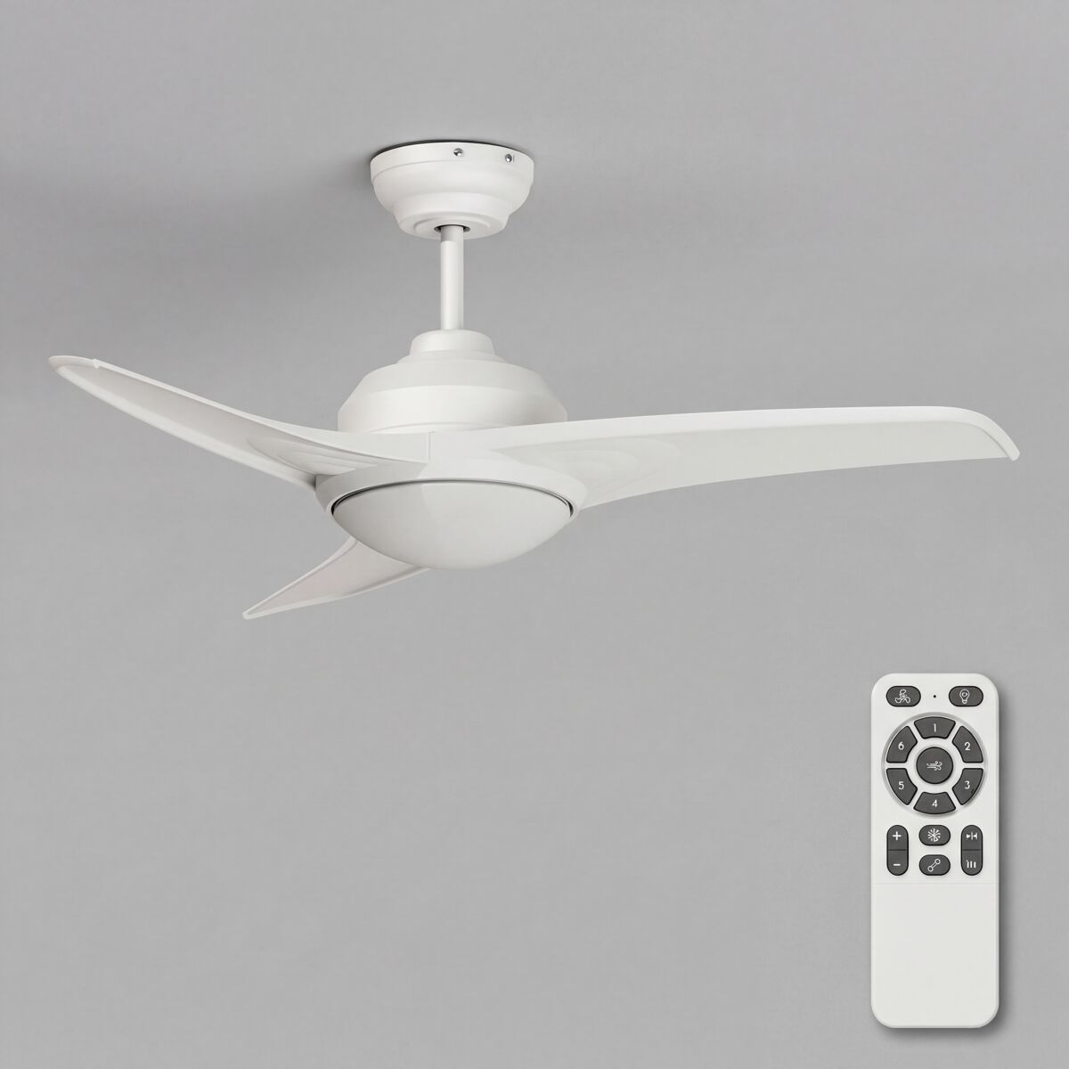 Ventoinha de teto GLADES com pás LED motor DC